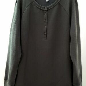 NWT Women’s PrettyGarden Green Waffle Knit Henley, XXL